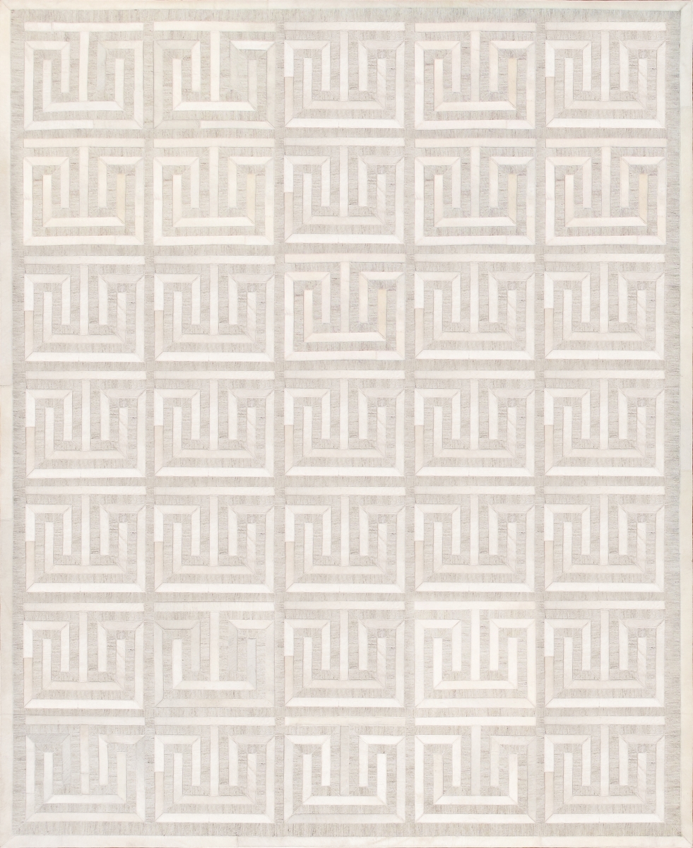 PTX-3138 6x9  6' x 9' Galaxy Cowhide & Sari Silk Rectangle Area Rug, Multi Color