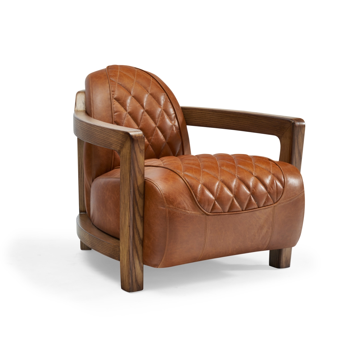 CHAIR-780B  Ethan Leather Lounge Chair in Brown