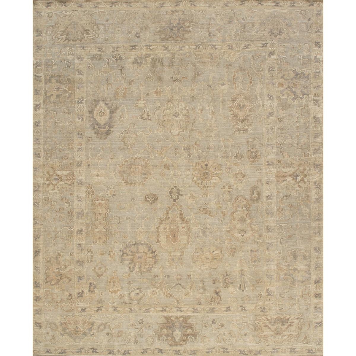 DOU-89 9x12  Oushak Hand-Knotted Blue Wool Area Rug- 9' 1'' X 11' 9''