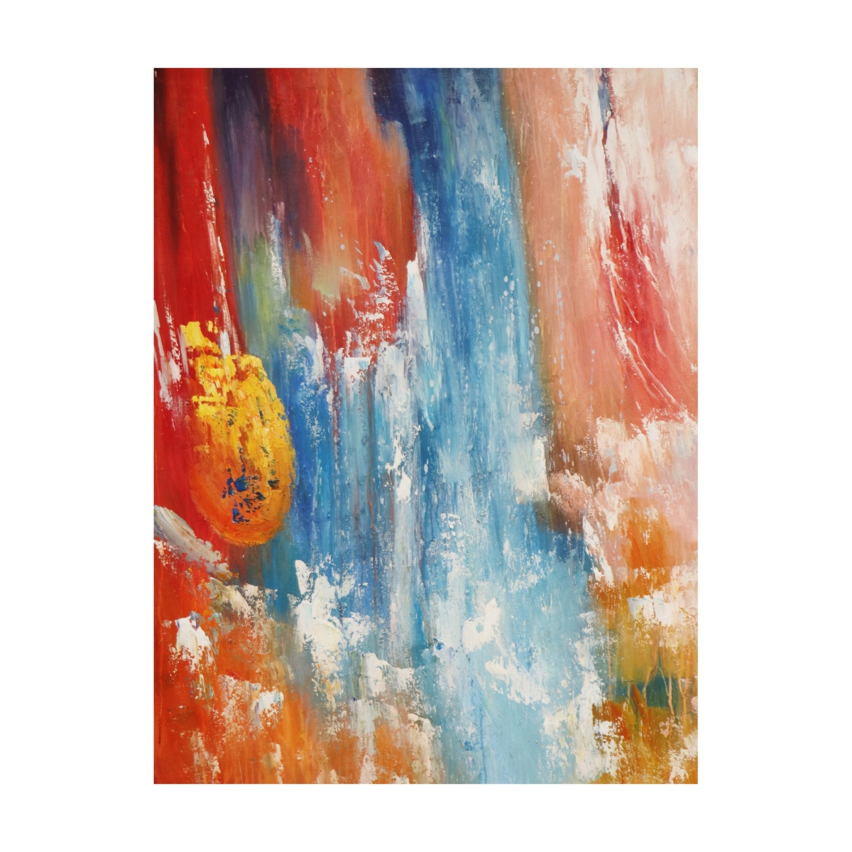 PG-2271 Spectrum  Hand-Painted Multicolor Abstract Oil Painting on Canvas
