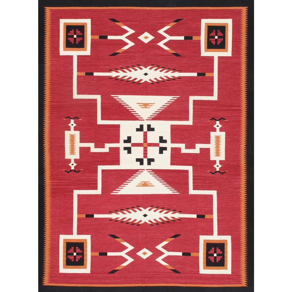 PNT-403 9x12 Tuscany Reversible Wool Red/Black Area Rug