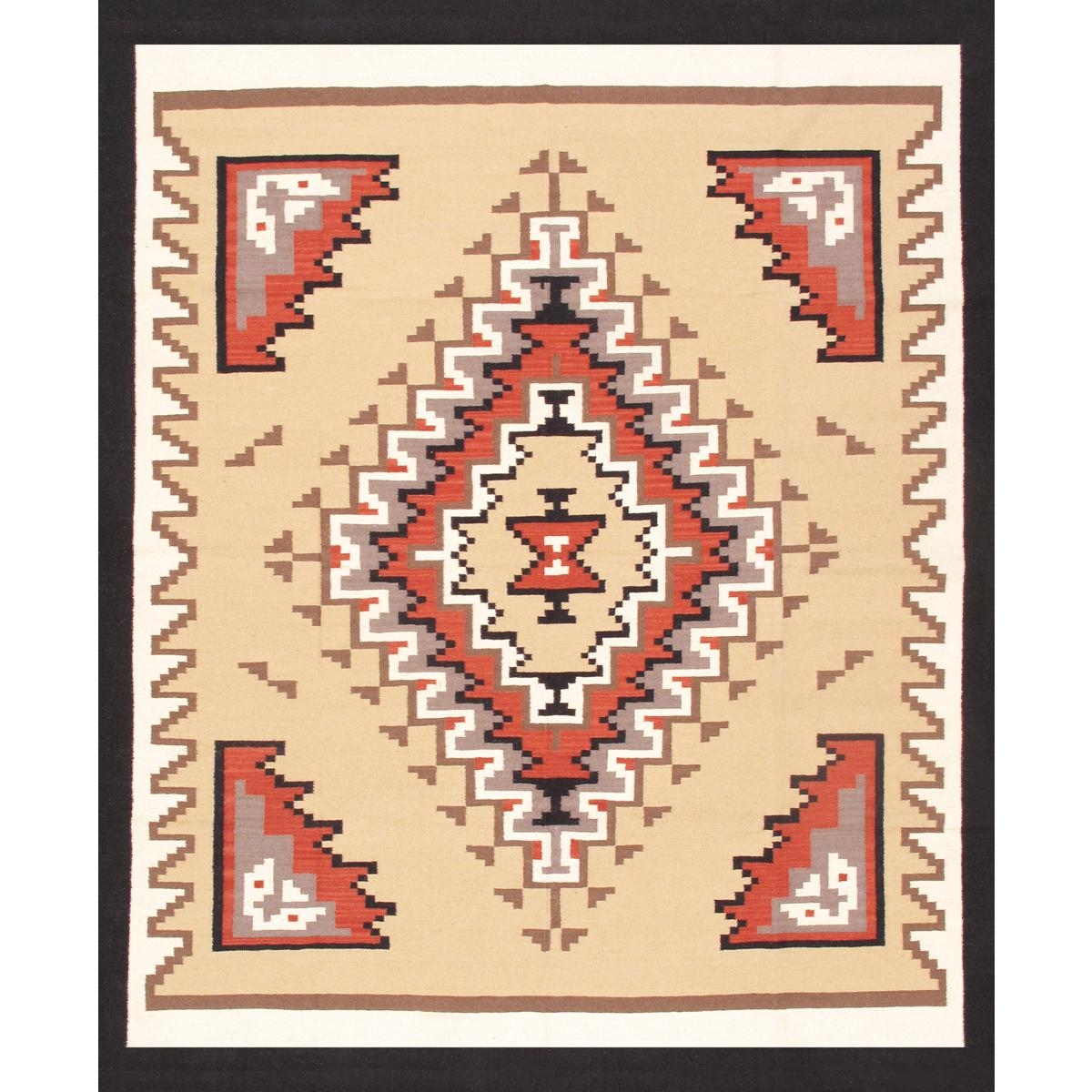 PNT-379 8x10 Tuscany Reversible Wool Beige/Black Area Rug