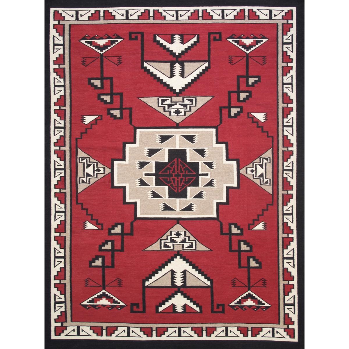 PNT-362 8x10 Tuscany Reversible Wool Red/Black Area Rug