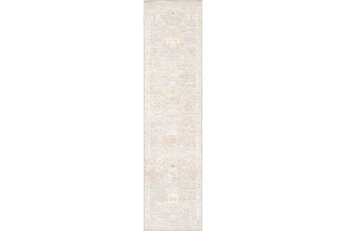 PLO-106 rnr 3X11 Oushak Hand-Knotted Silver/Multi Wool Area Rug