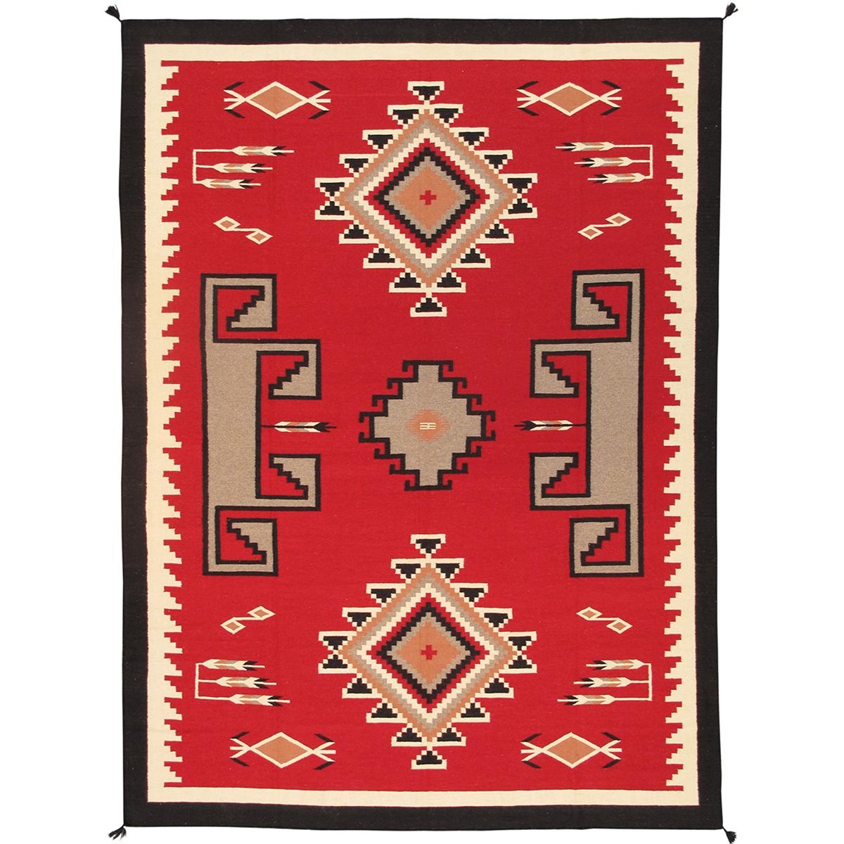 PNT-80 9x12 Tuscany Reversible Wool Red/Black Area Rug