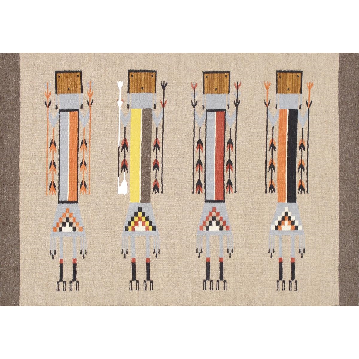 PNT-413 4x6 Tuscany Reversible Wool Mocha/Multi Area Rug