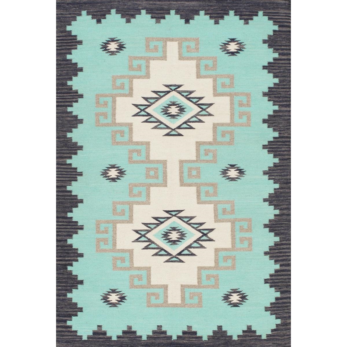 PNT-410 4X6 Tuscany Reversible Wool Aqua/Blue Area Rug