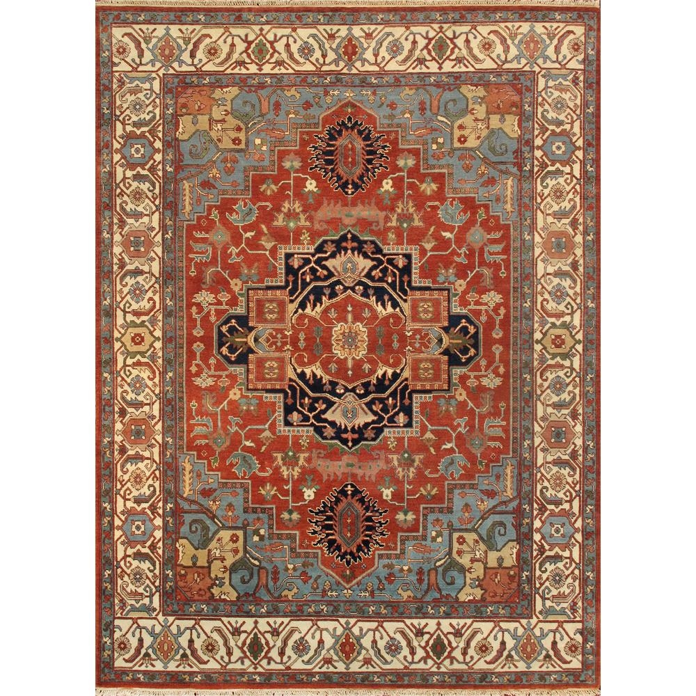 PB-5B 4X6 Serapi Hand-Knotted Rust/Ivory Wool Area Rug- 4' 0'' X 6' 3''