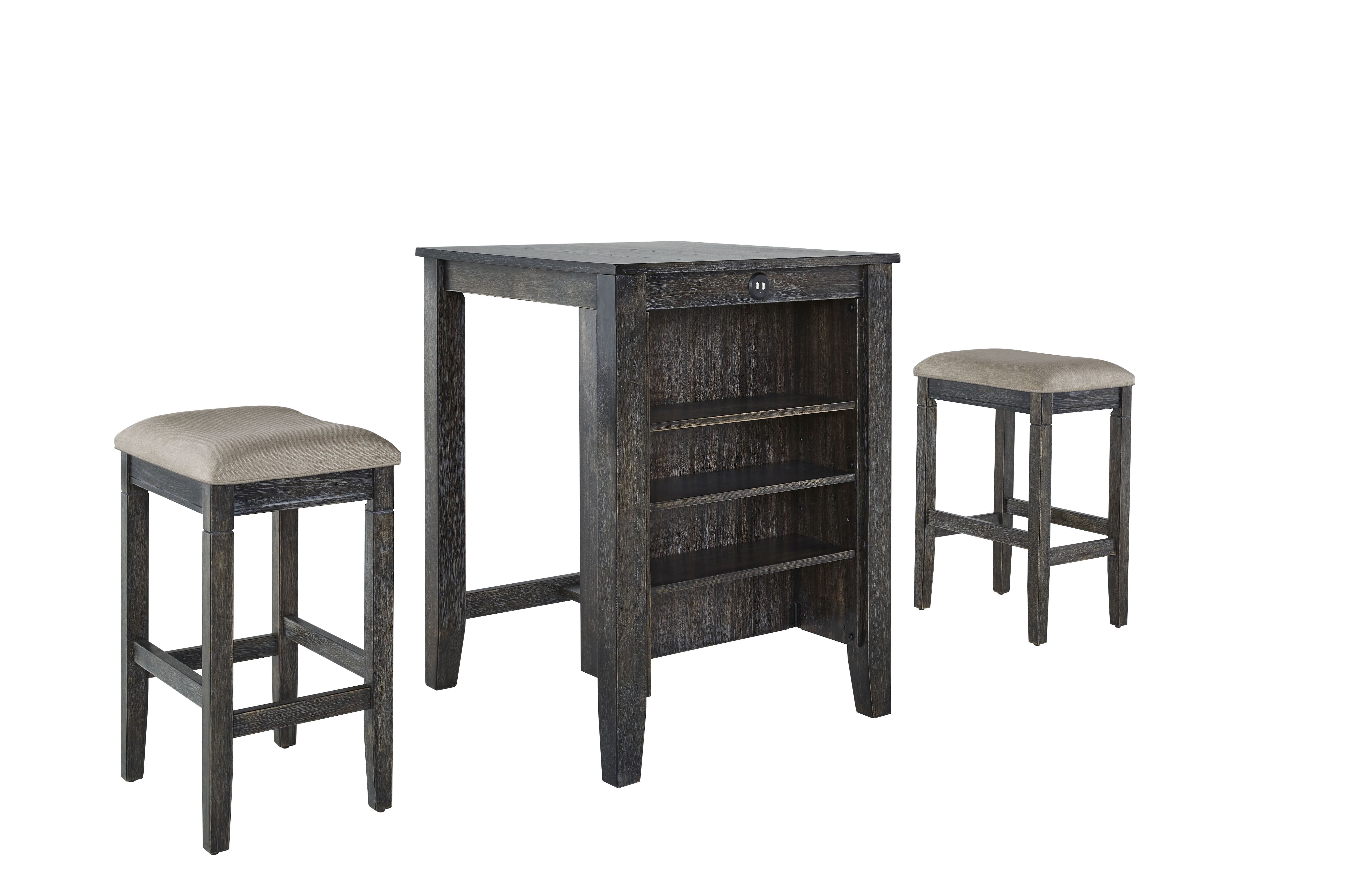 Picture of Progressive Furniture D860-95G Bar & Game Room Table & 2 Stools&#44; Weathered Pepper - Pack of 3