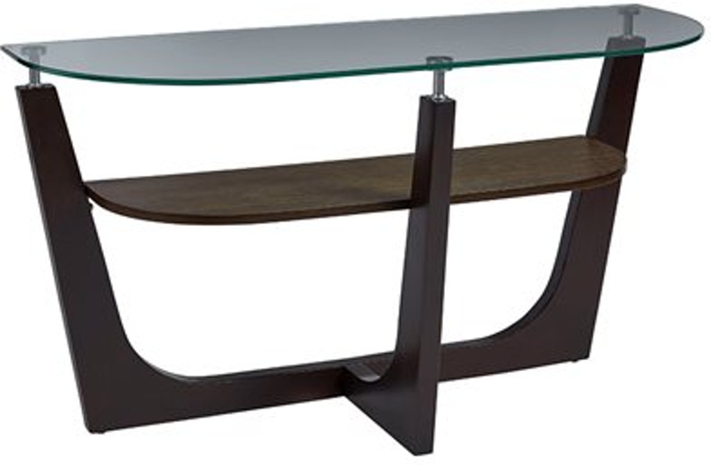 T332-05 Living Room Round Glass Top Sofa & Console Table, Espresso -  Progressive Furniture