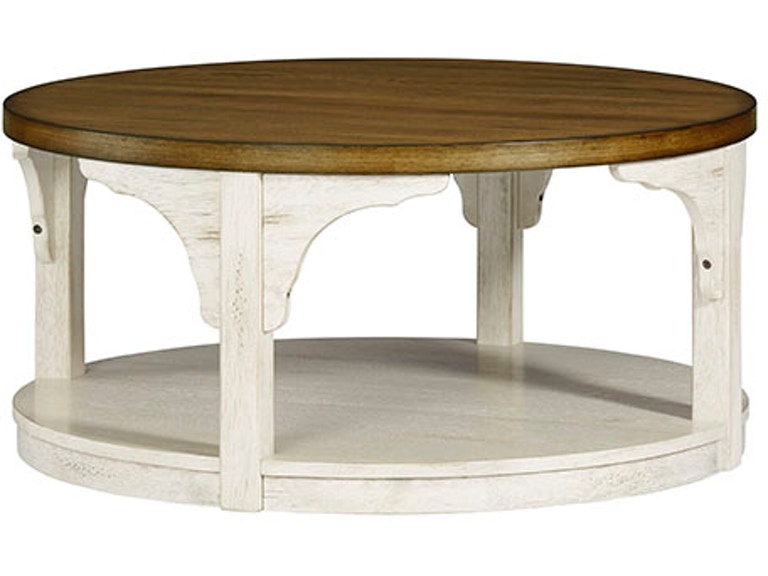 Picture of Progressive Furniture T540-02 Round Cocktail Table&#44; Antique White & Oak