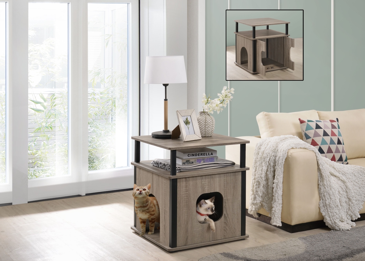 Picture of Progressive Furniture I602-41 Itsy Pet Bedside Table, Dark Taupe