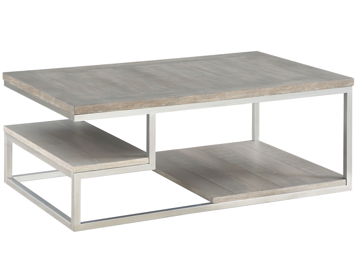 Picture of Progressive Furniture T366-01 Lake Forest II Rectangular Cocktail Table in Musk Gray/Natural