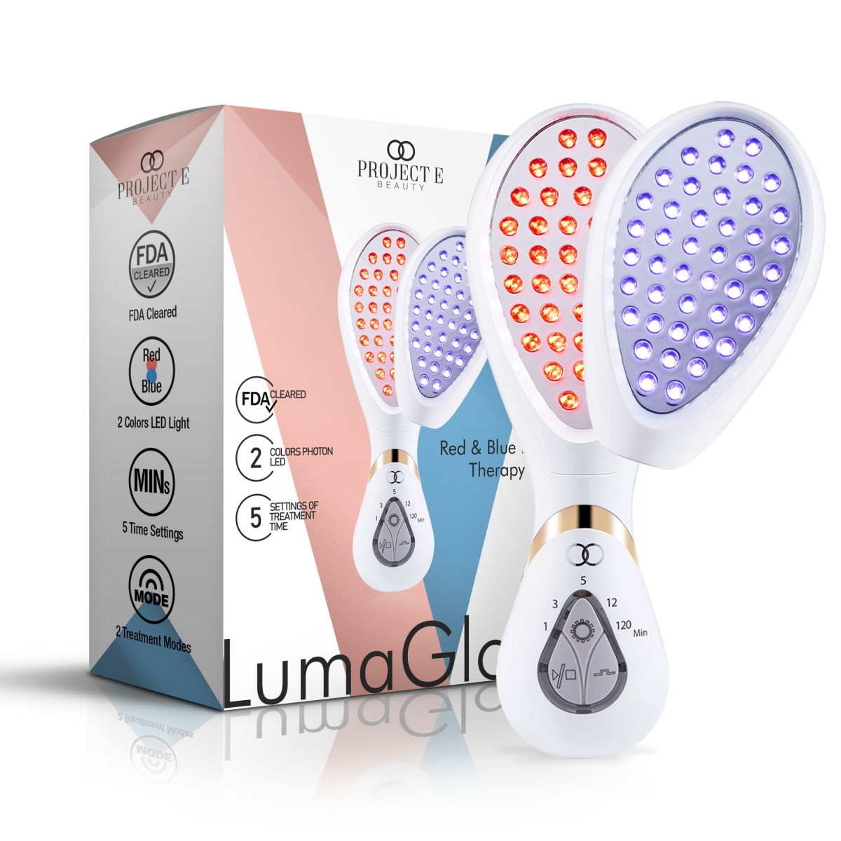 PE725  PE725 LumaGlow Red & Blue LED Light Therapy | Anti-Aging  Anti-Acne | Calms Inflammation Sensitive Skin