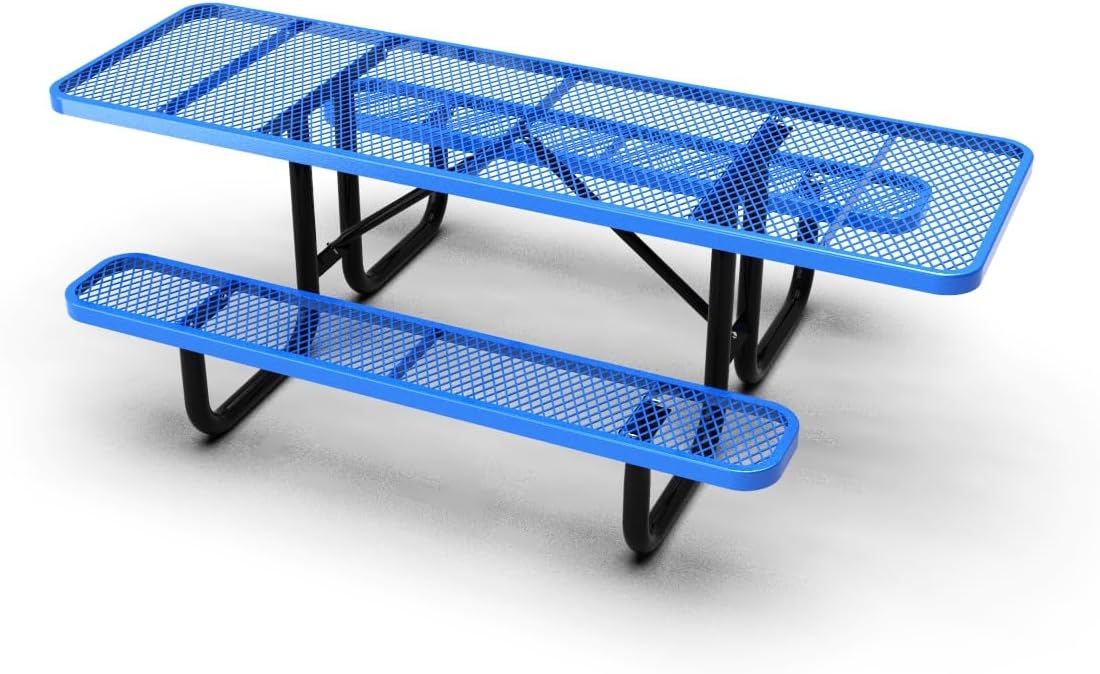 8ft commercial ADA picnic table - Thermoplastic coated - Blue