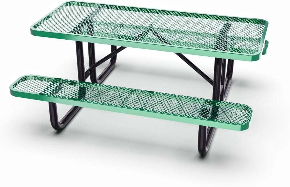 6ft commercial picnic table - Thermoplastic coated - Green