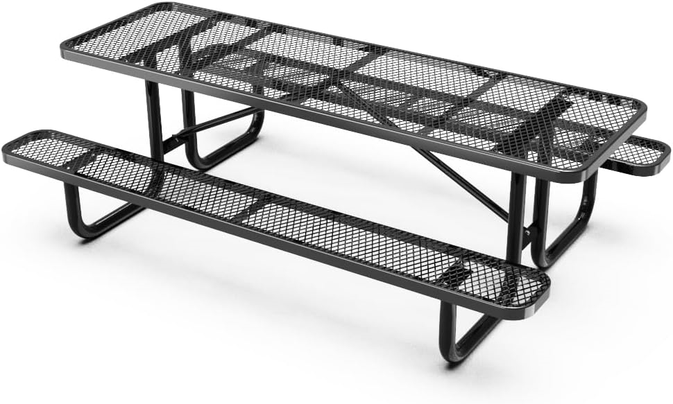8ft commercial picnic table - Thermoplastic coated - Black