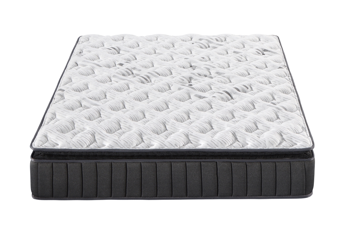 Picture of Primo International 56006 12 in. Dream Hybrid Gel Foam Pocket Coil Pillow Top Mattress&#44; Black & White - Twin Size