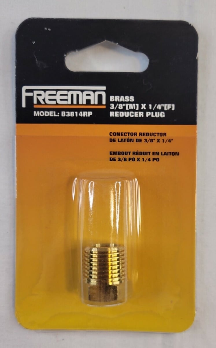 0.375 x 0.25 in. Brass Reducer Plug, Red