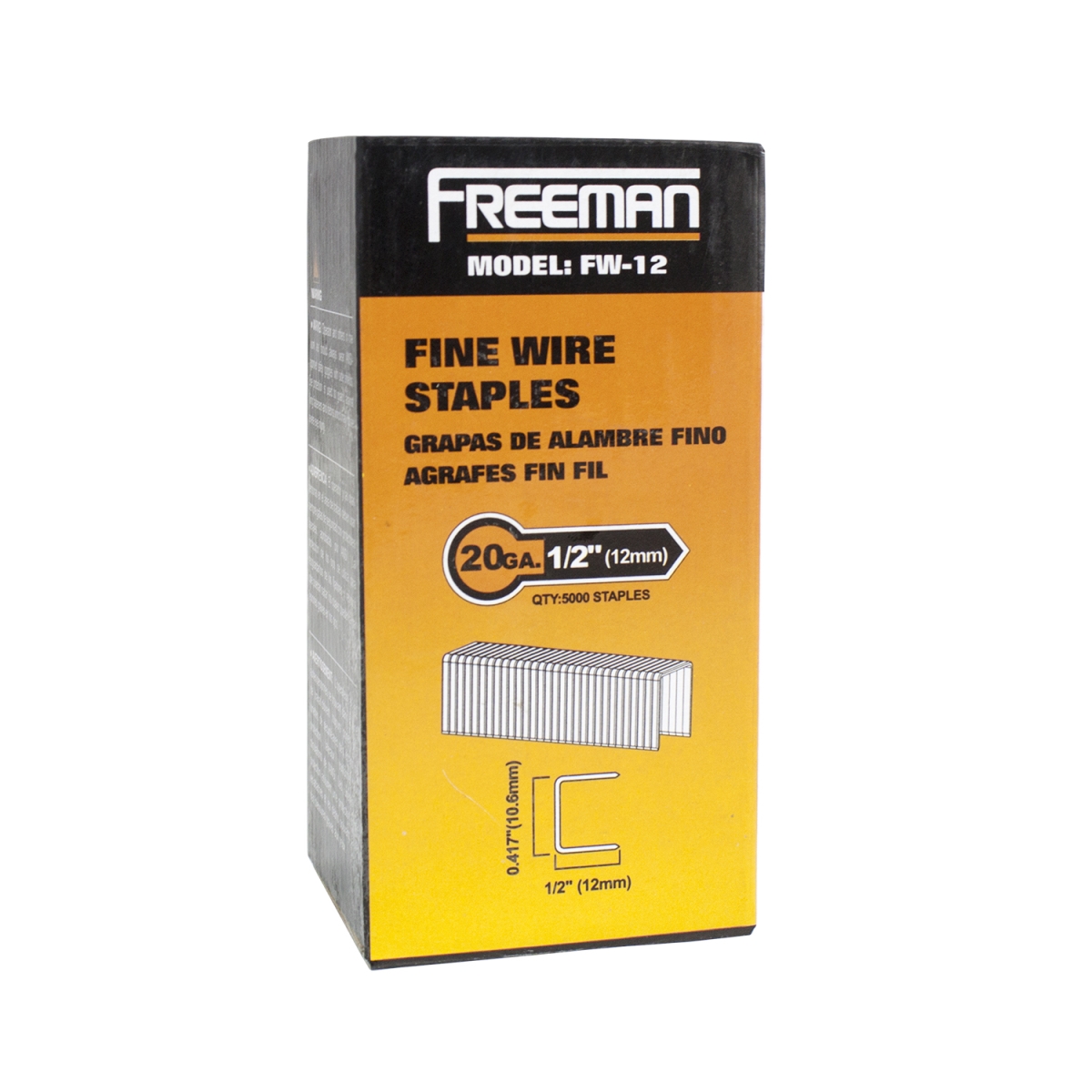 FW-12 0.5 in. 20 Gauge Glue Collated Fine Wire Staples - 5000 Count