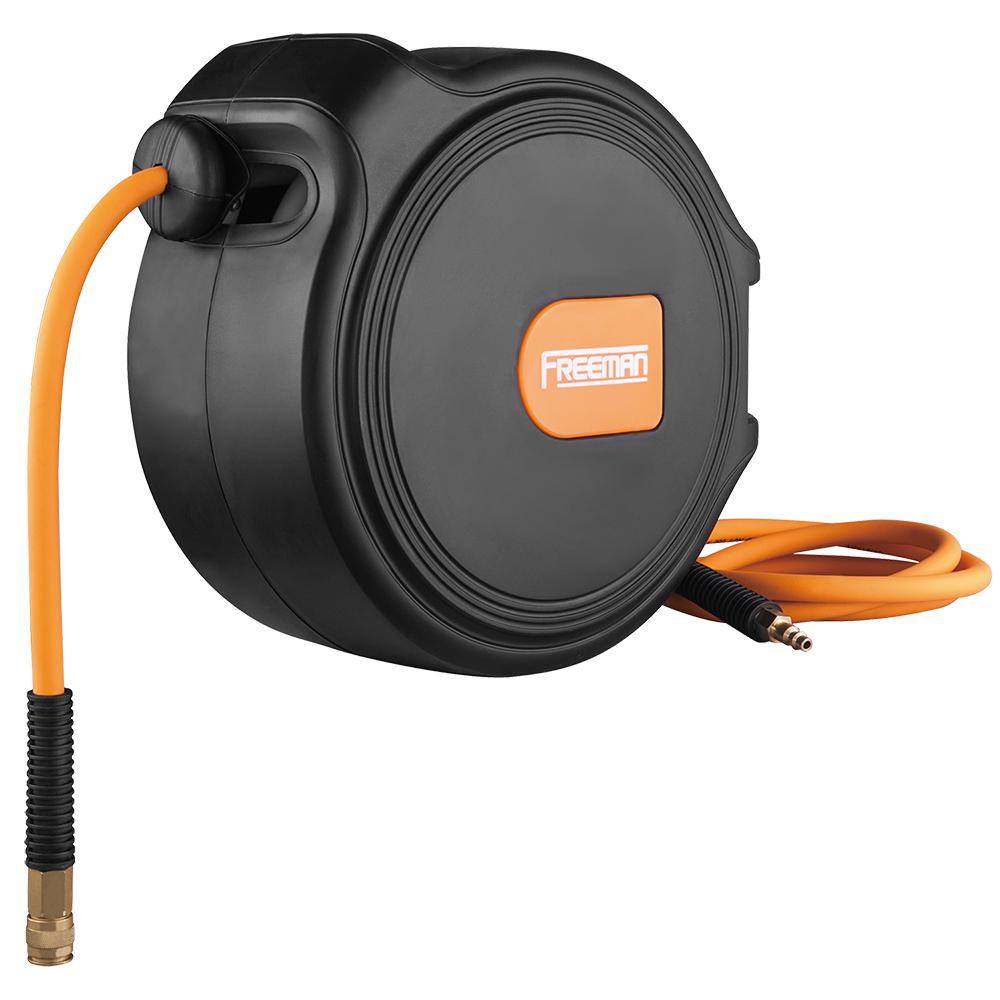 0.375 in. x 65 ft. Compact Retractable Air Hose Reel with Fittings