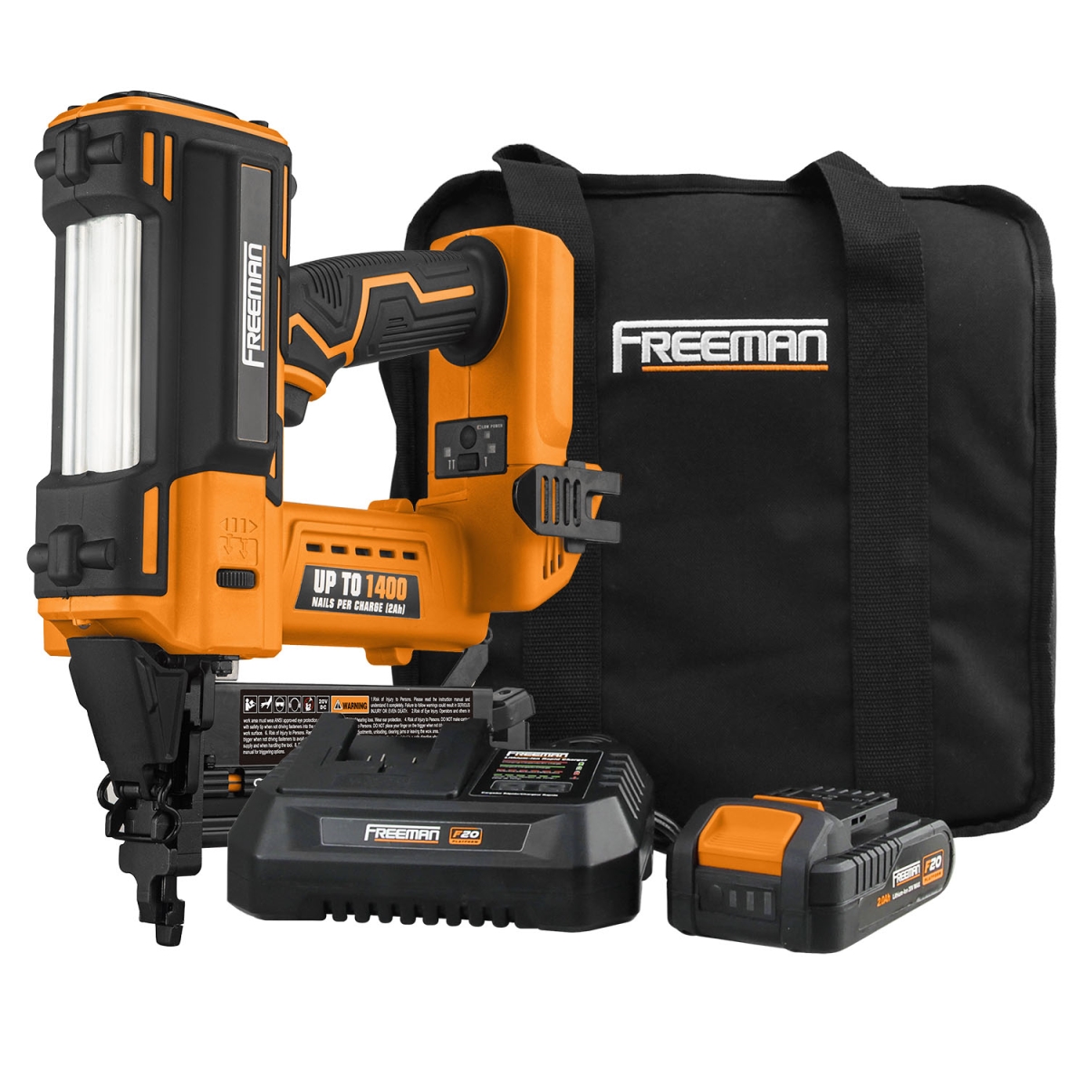 PE20V2118G2 20V Cordless 2-in-1 18-Gauge Nailer & Stapler Kit with Lithium Ion Battery, Charger, Bag & Fasteners