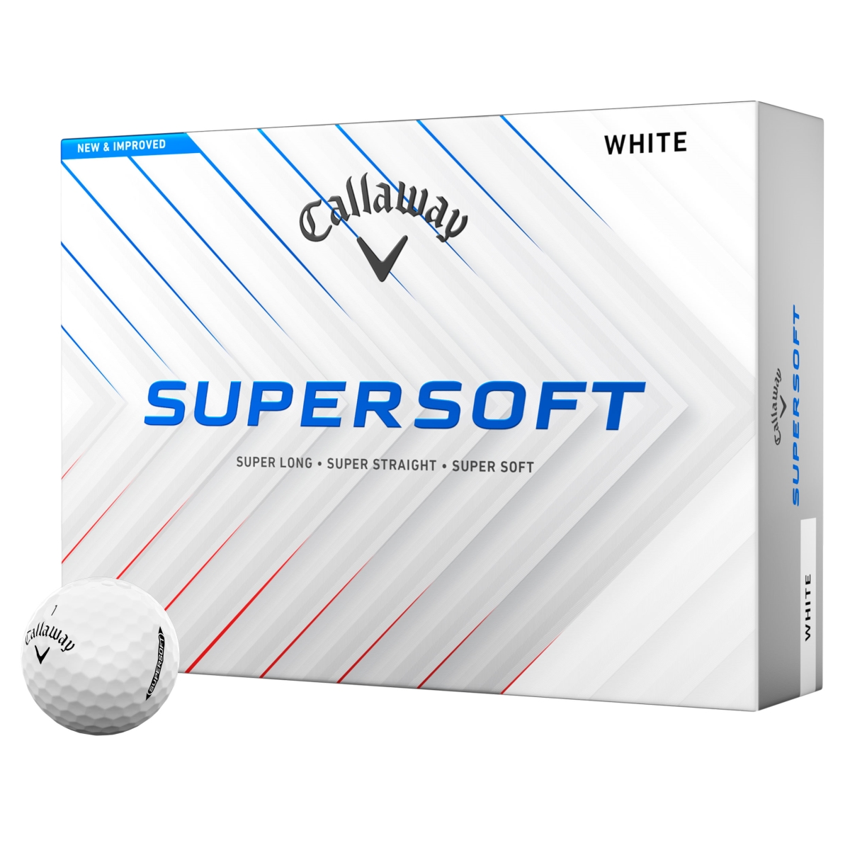 Callaway 2025 SuperSoft Golf Ball #1-#4 12-Ball Pack White