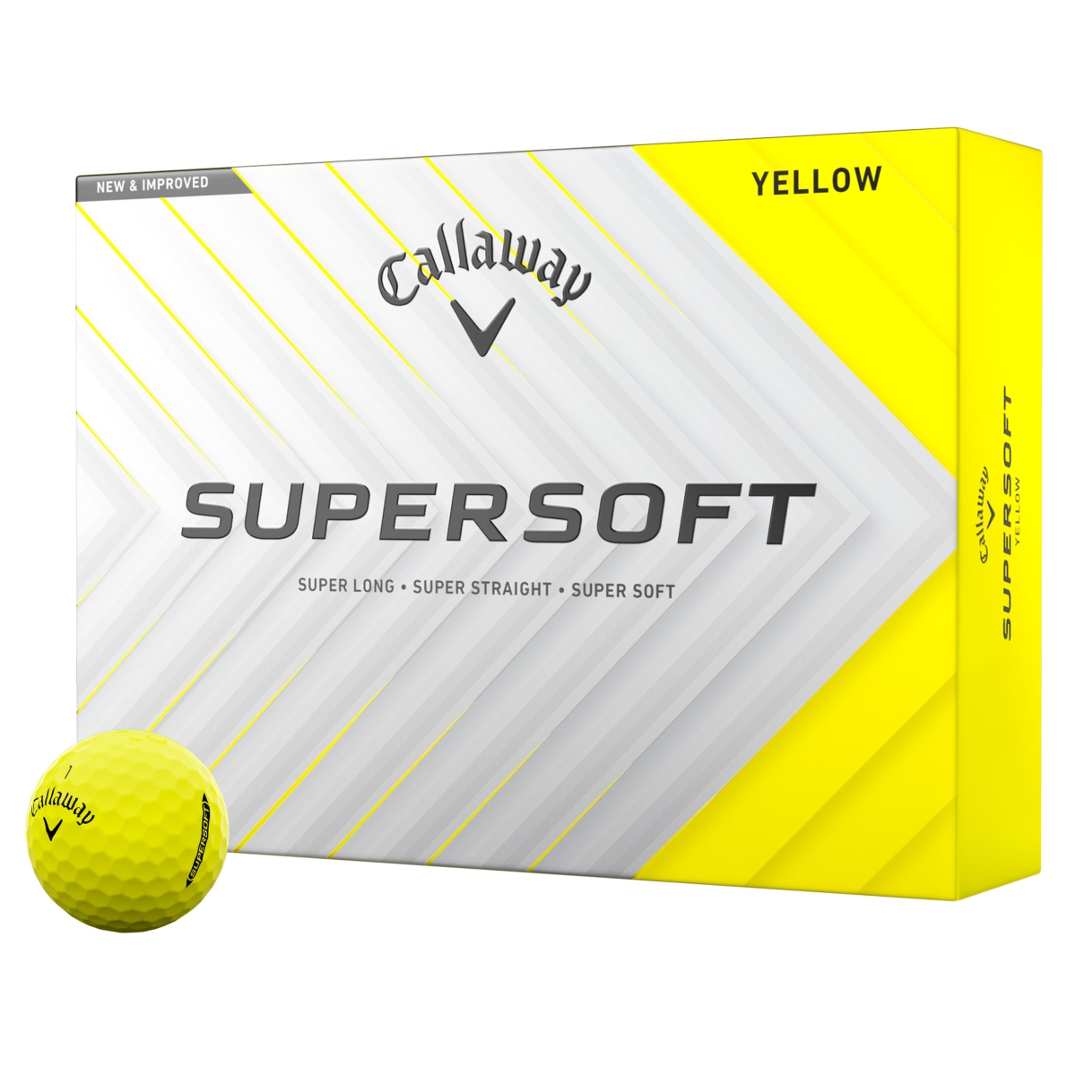 Callaway 2025 SuperSoft Golf Ball #1-#4 12-Ball Pack Yellow