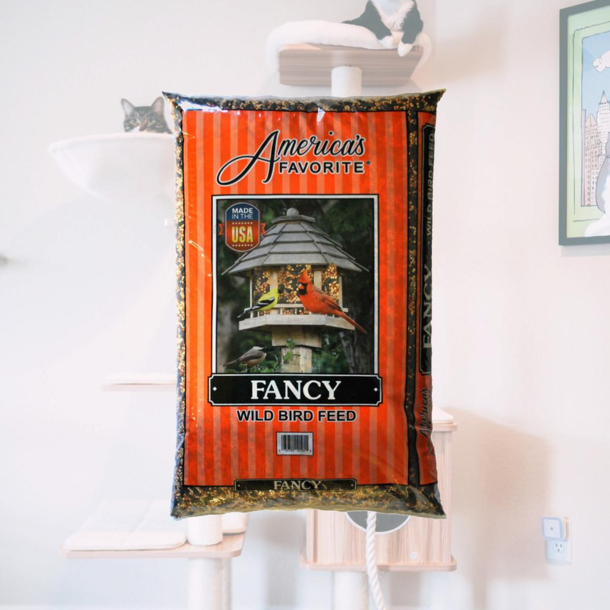 Picture of Americas Favorite 4150100 20 lbs Fancy Wild Bird Feed Orange Stripe Bag, Orange Stripe