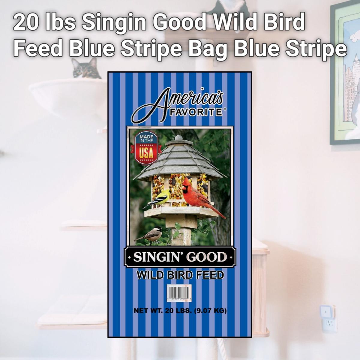 Picture of Americas Favorite 4150050 20 lbs Singin Good Wild Bird Feed Blue Stripe Bag, Blue Stripe