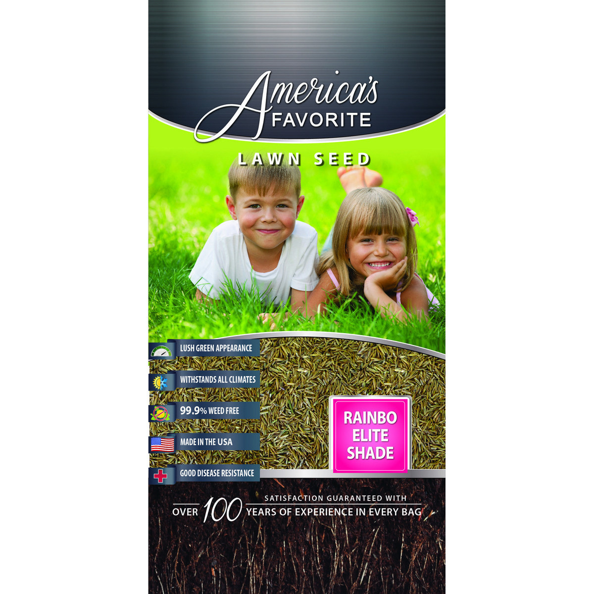 Picture of Americas Favorite 002788 25 lbs Rainbo Elite Shade Lawn Seed Mix&#44; Pink
