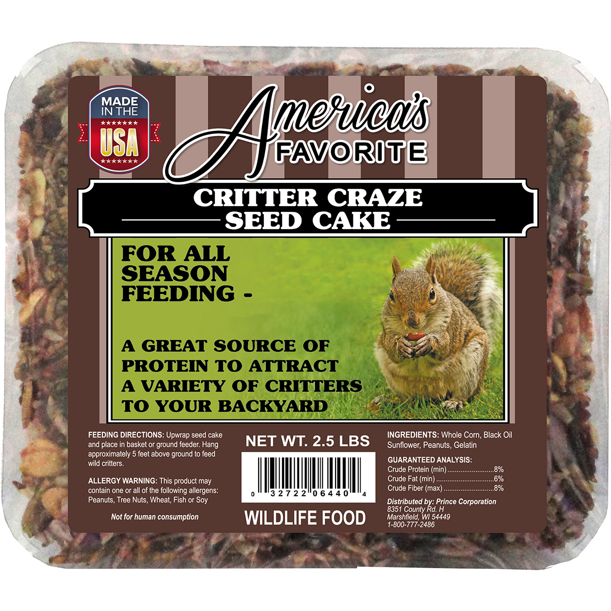 Picture of Americas Favorite 064405 2.5 lbs Critter Craze Large Seed Cake - 480 Per Pallet