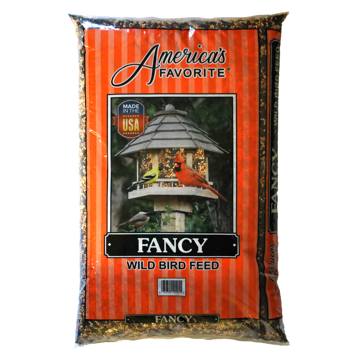 Picture of Americas Favorite 4150101 10 lbs Fancy Wild Bird Feed Orange Stripe Bag&#44; Orange Stripe