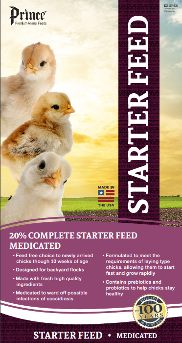 Picture of Prince Premium Feed 601150 40 lbs Medicated Chick Starter 20 Percent Crumble