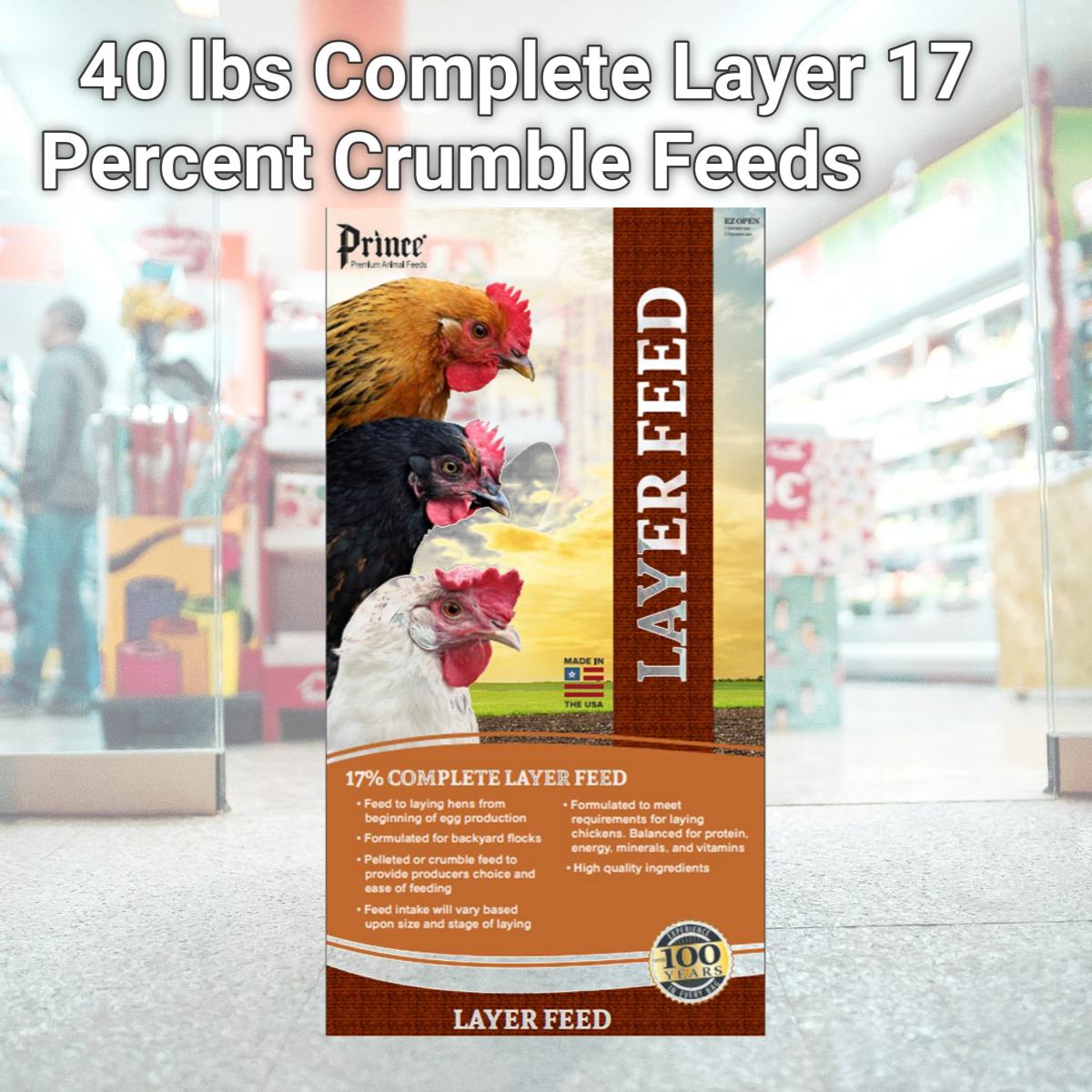 Picture of Prince Premium Feed 601158 40 lbs Complete Layer 17 Percent Crumble Feeds