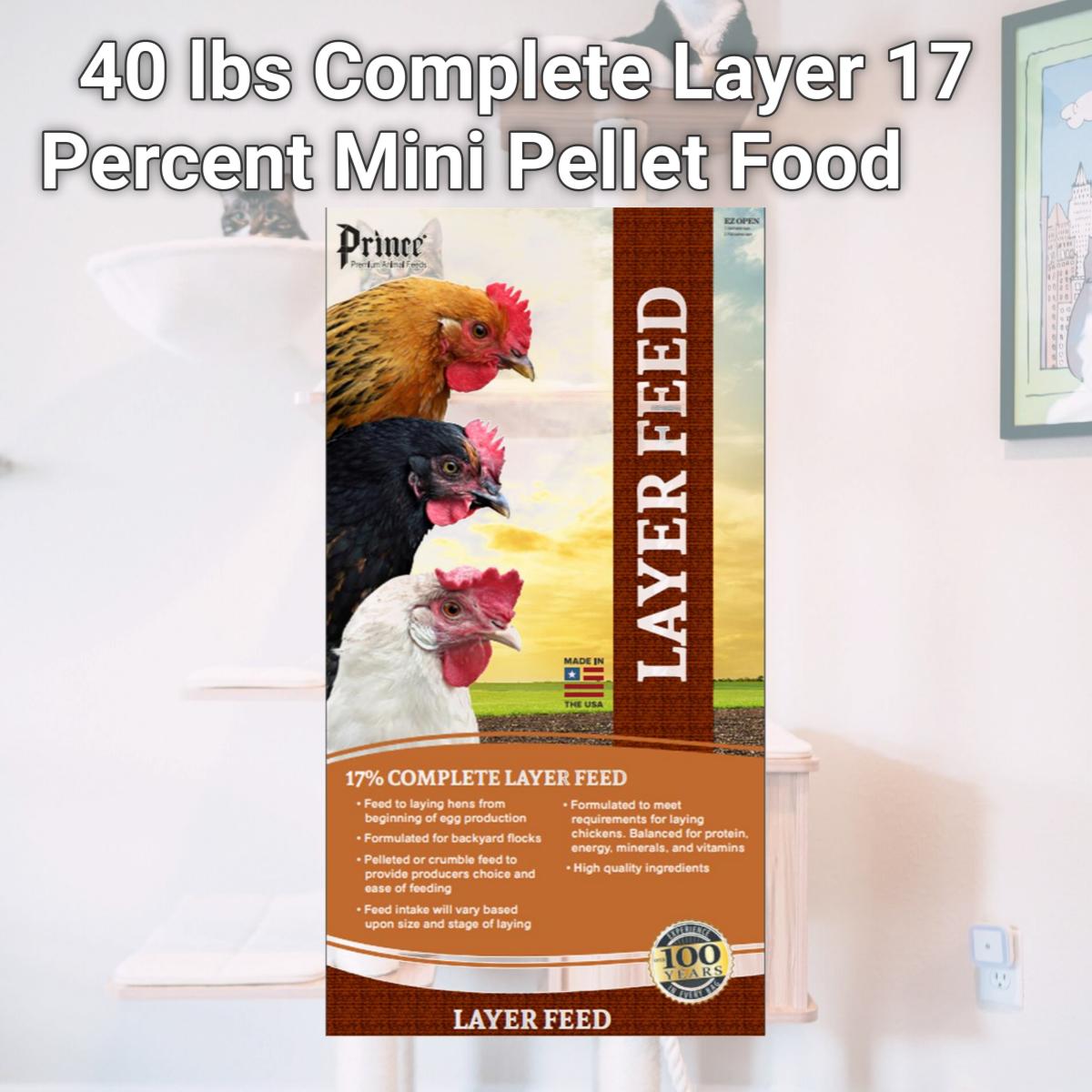 Picture of Prince Premium Feed 601159 40 lbs Complete Layer 17 Percent Mini Pellet Food