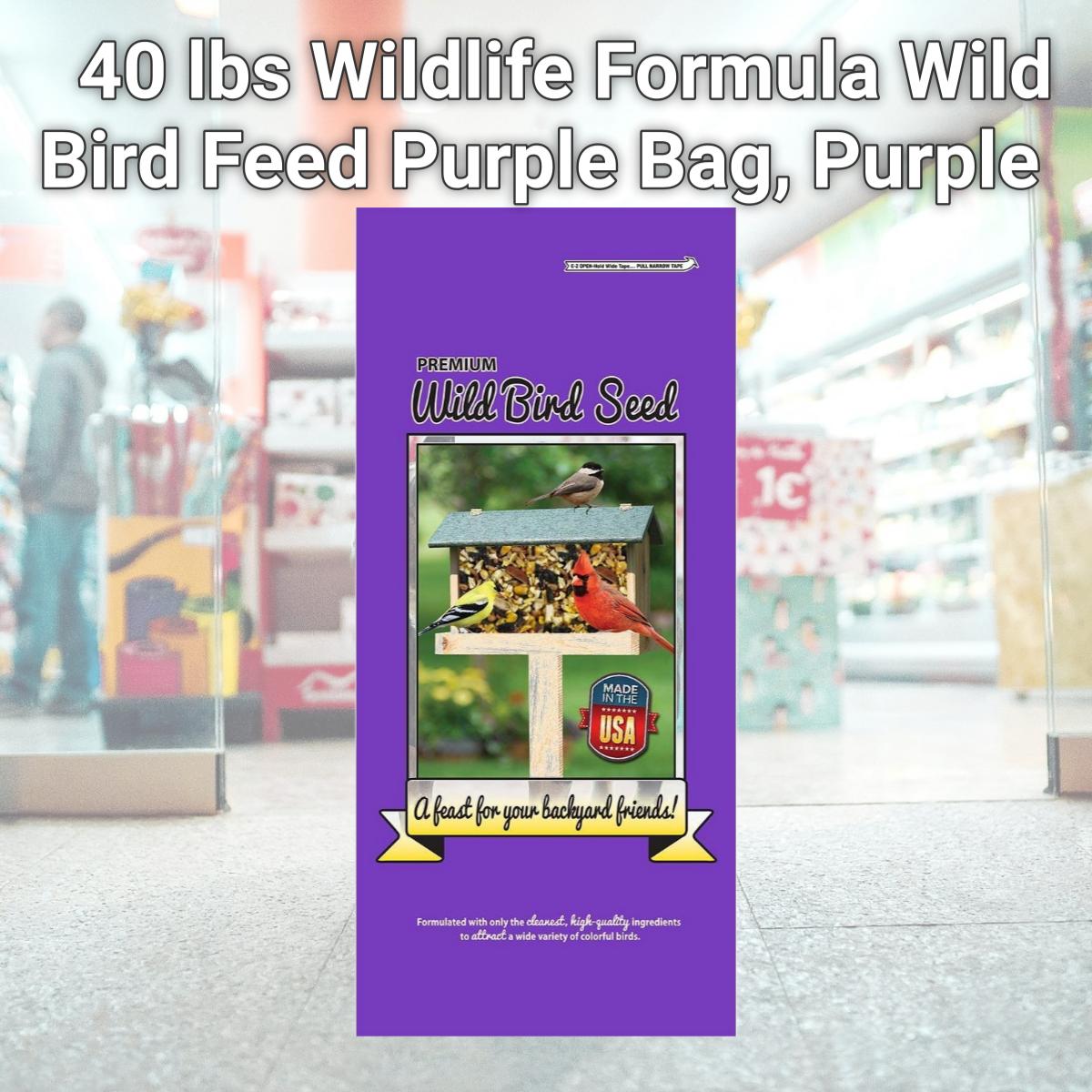 Picture of Prince Wild Bird Seed 051013 40 lbs Wildlife Formula Wild Bird Feed Purple Bag, Purple