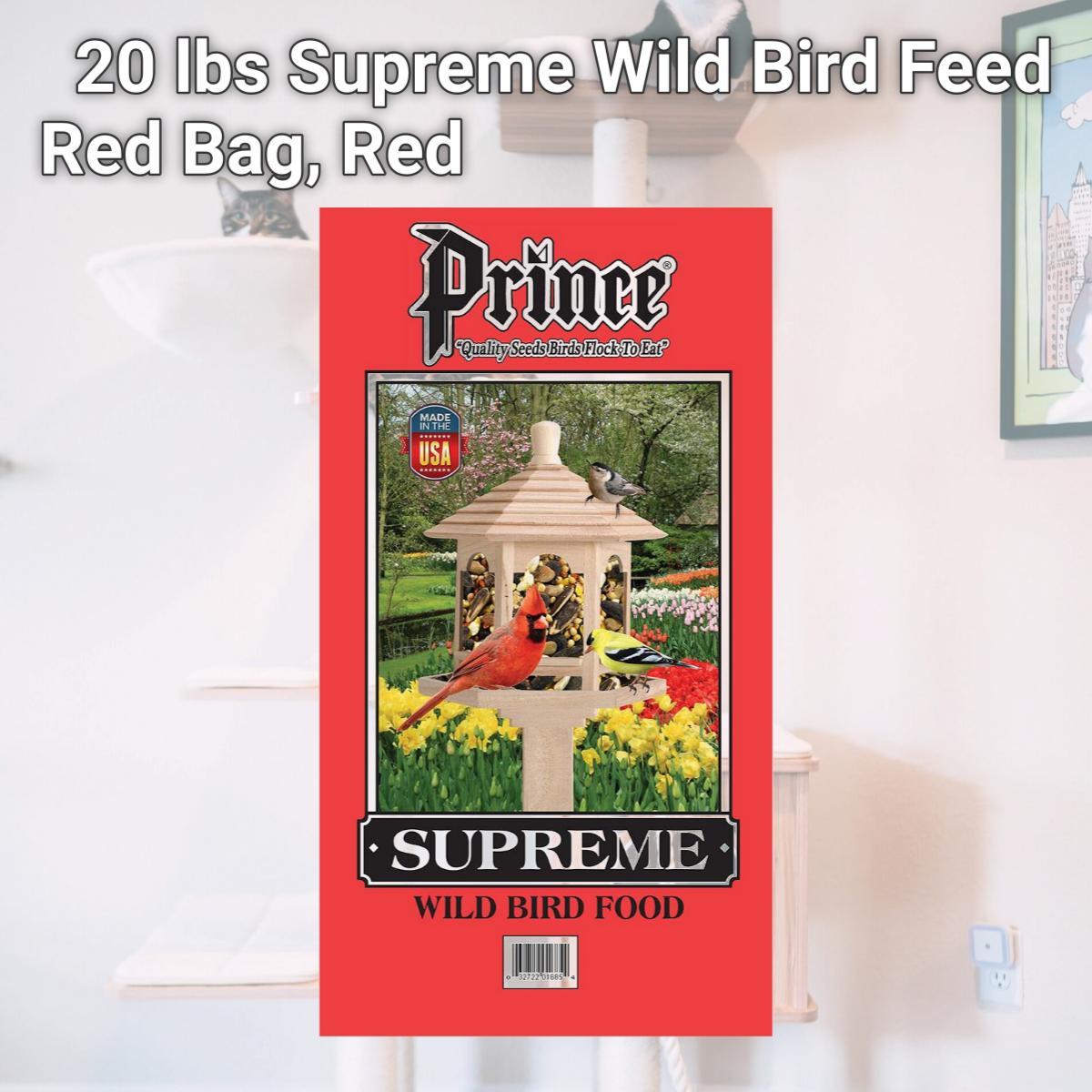 Picture of Prince Wild Bird Seed 0016930 20 lbs Supreme Wild Bird Feed Red Bag, Red