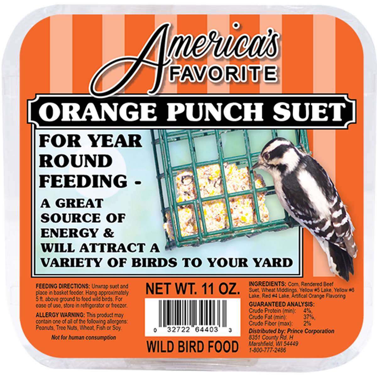 Picture of Americas Favorite 064403 11 oz Orange Punch Suet - 2268 Per Pallet - Pack of 12