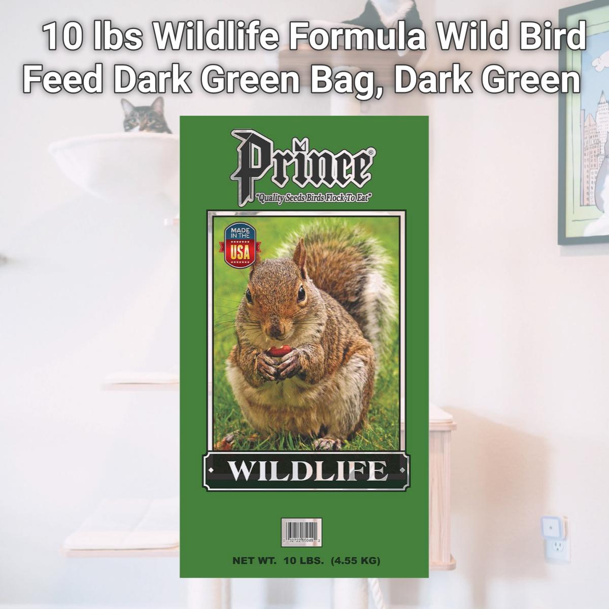 Picture of Prince Wild Bird Seed 051010 10 lbs Wildlife Formula Wild Bird Feed Dark Green Bag, Dark Green