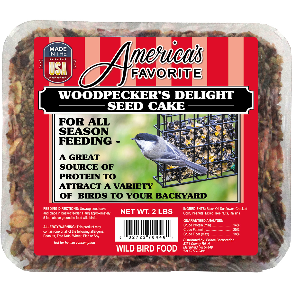 Picture of Americas Favorite 064407 2 lbs Woodpeckers Delight Large Seed Cake 