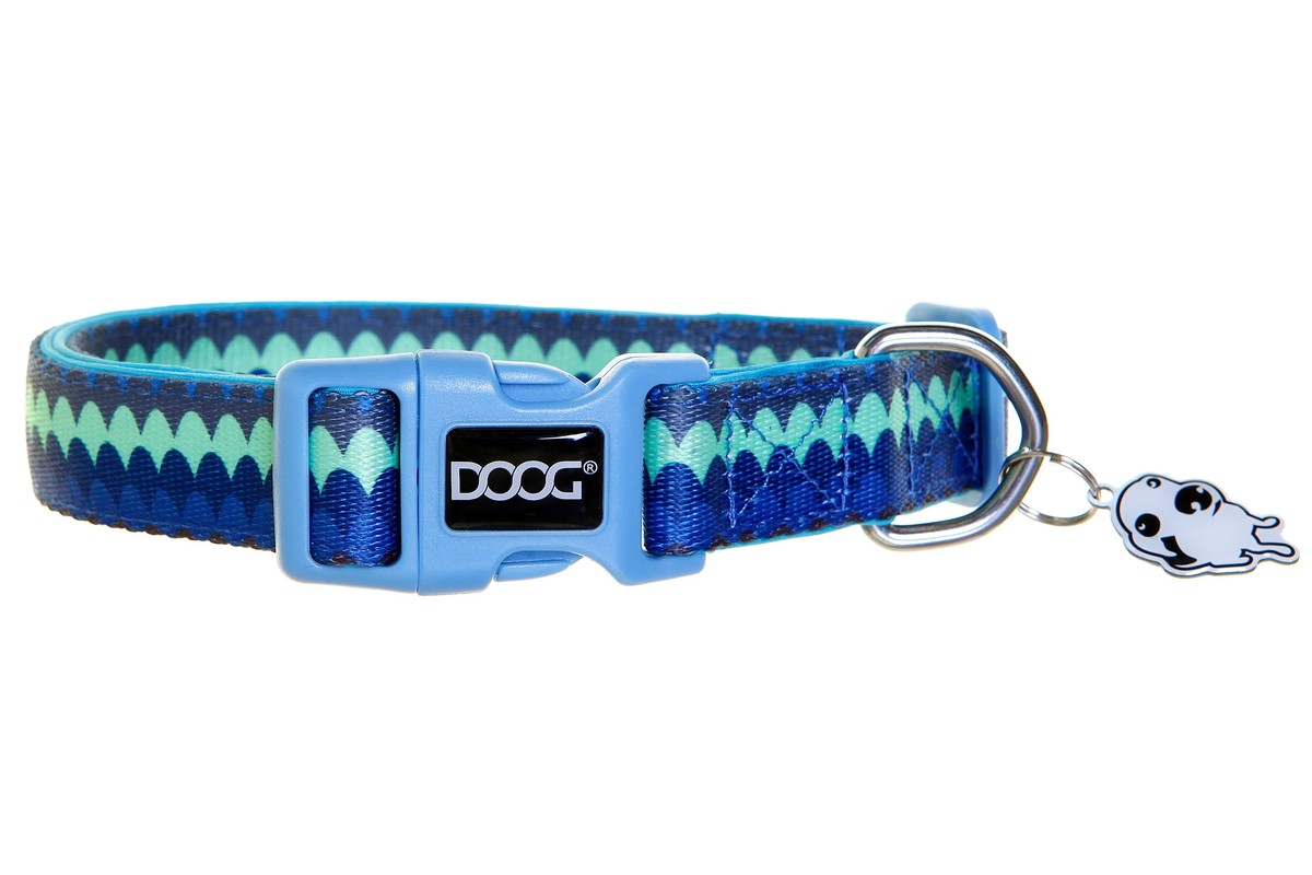 890307 Super Light Weight Dog Collar, Blue Waves - Large