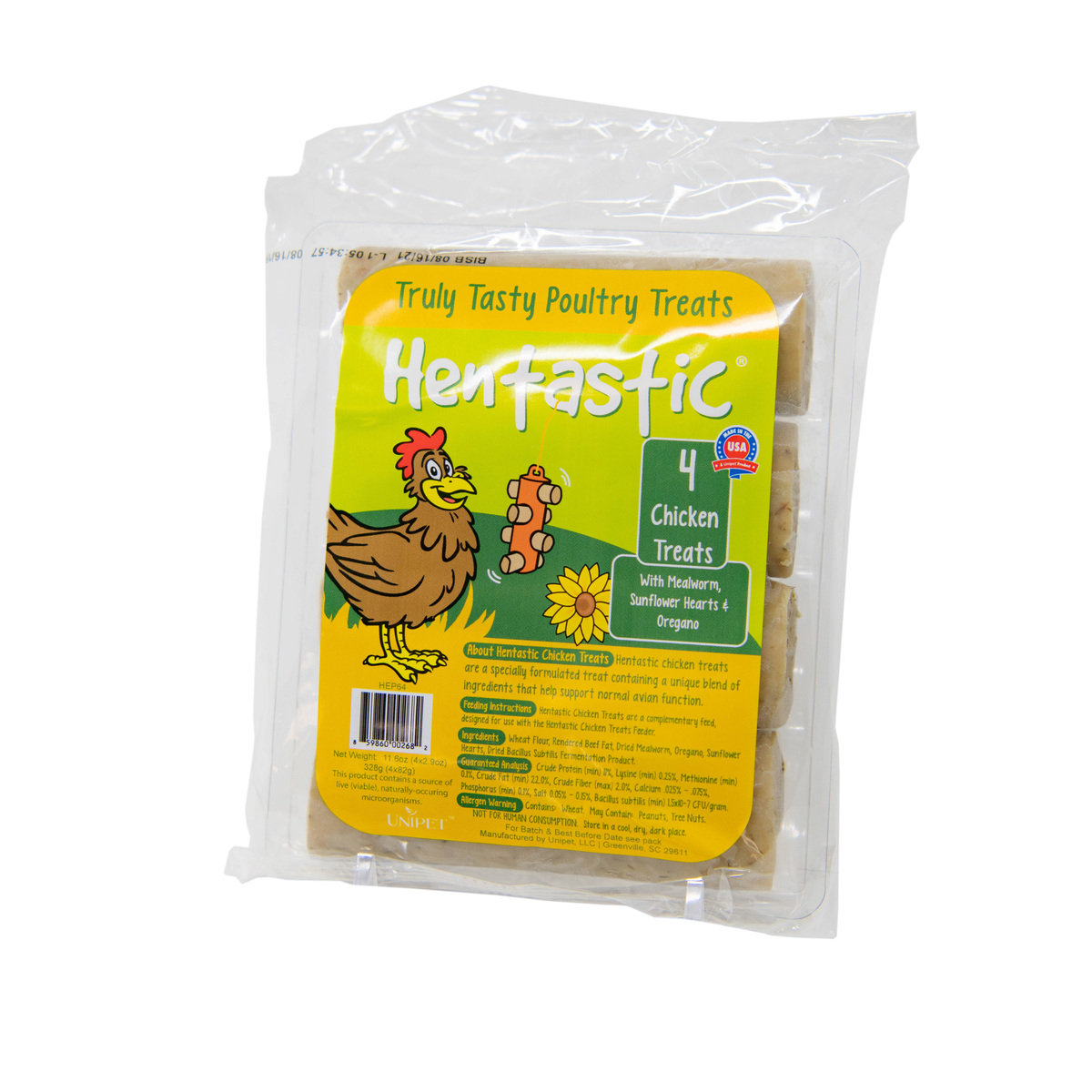 Picture of Unipet 312083 11.6 oz Hentastic Chicken Treats with Mealworms & Sunflower