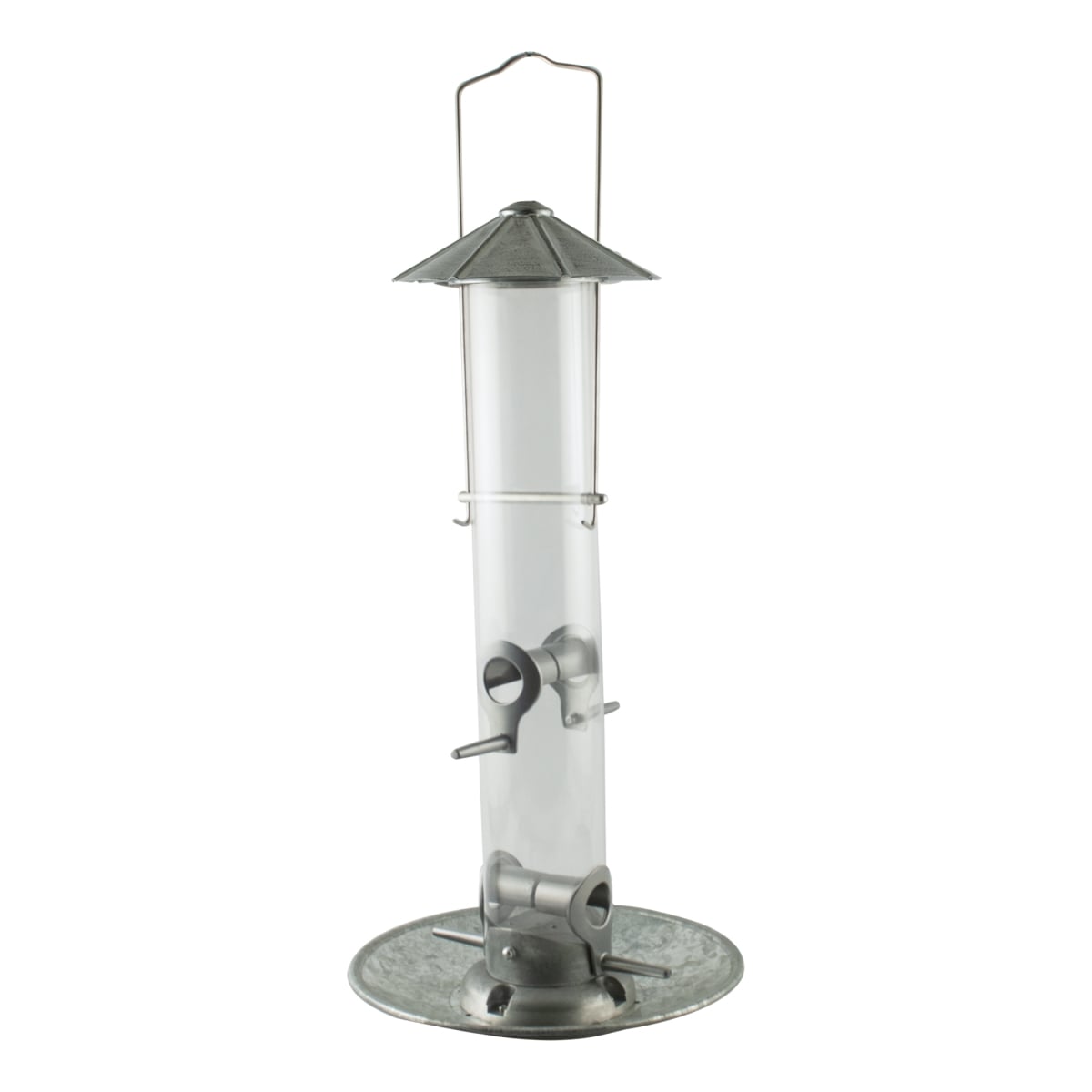 1.5 lbs Galvanized Silo Clear Tube Seed Feeder