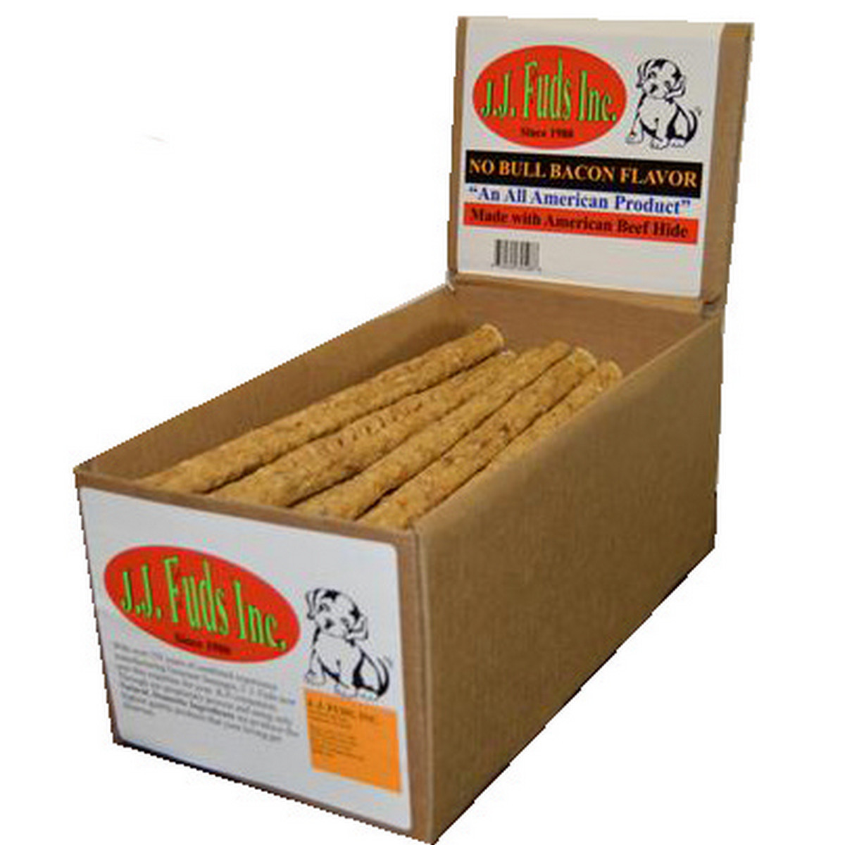 Picture of JJ Fuds 504216 12 in. No Bull Bacon Flavor Treat 60 Count