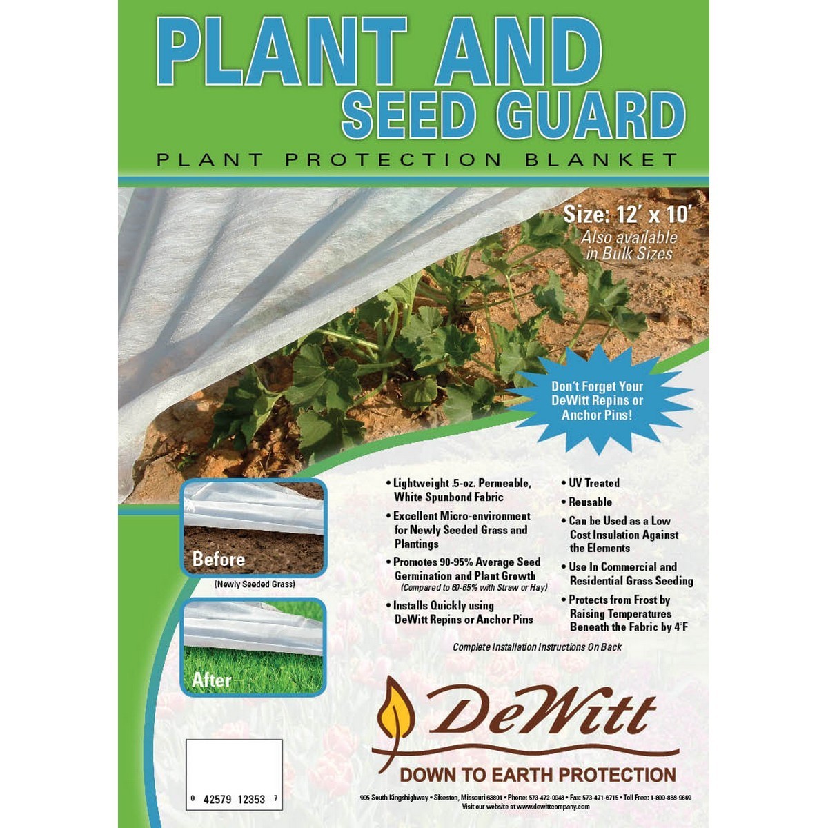 Picture of Dewitt 060692 10 x 12 ft. Seed Guard Germination Blanket