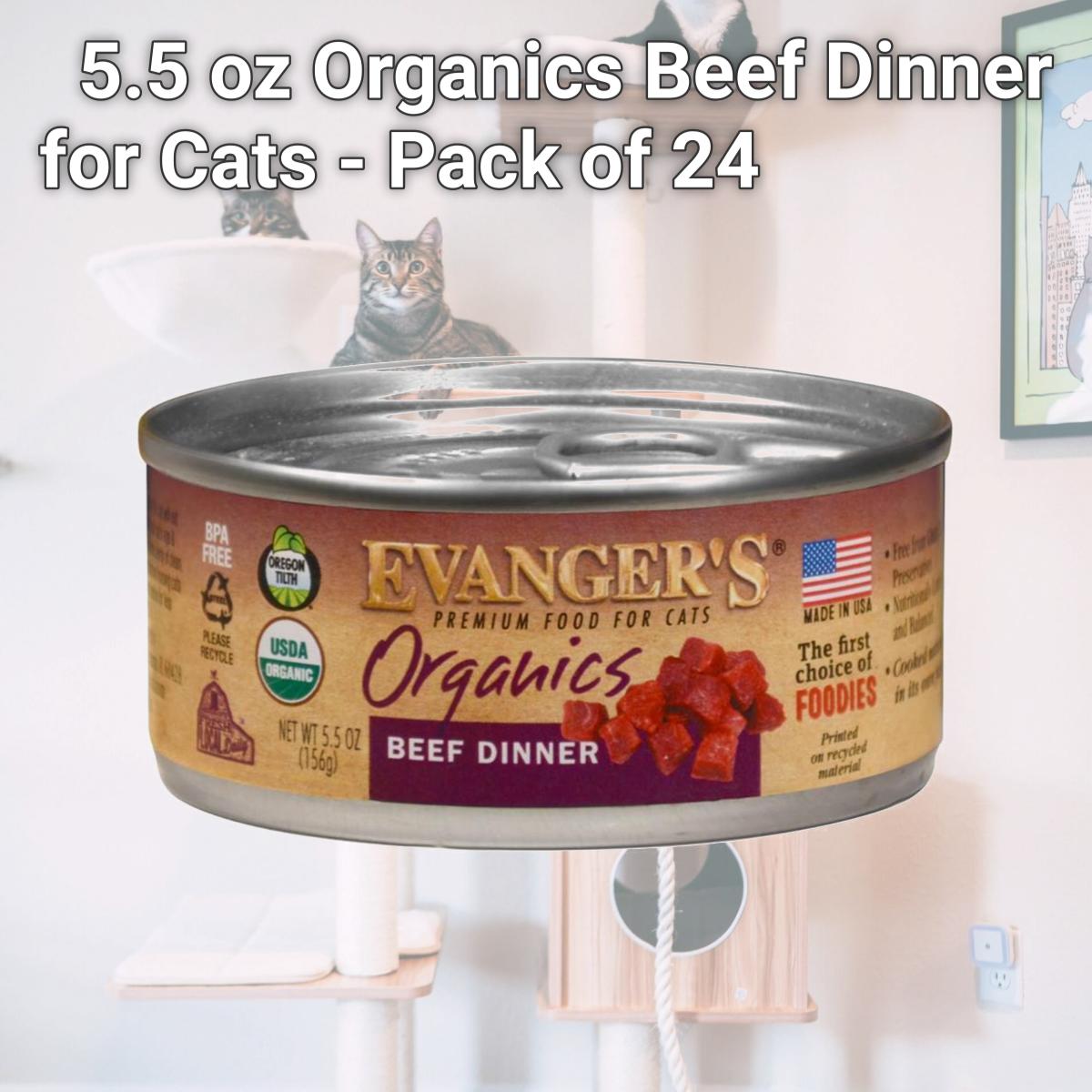 Picture of Evangers Pet Food 884170 5.5 oz Organics Beef Dinner for Cats - Pack of 24