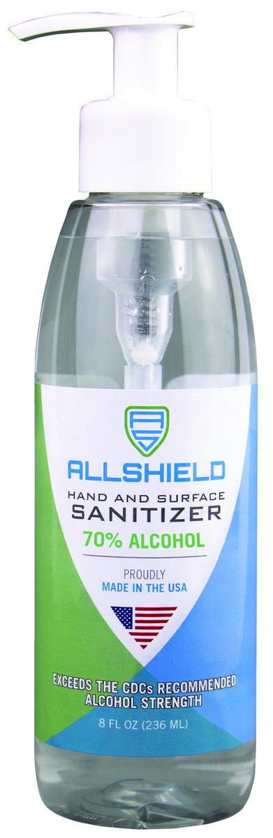 Picture of Allshield 5036750 8 oz Pump Hand Sanitizer Gel - Master Pack 12