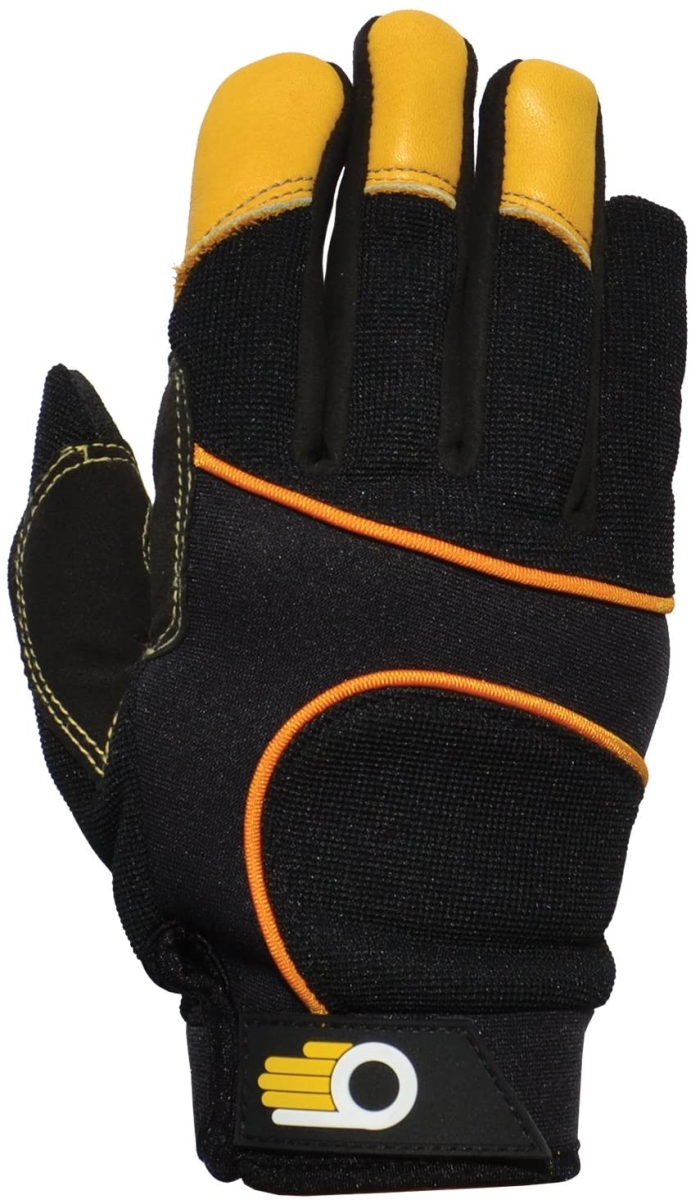 Picture of Bellingham 5043716 Men Goatskin Glove&#44; Black&#44; Yellow & White - Large