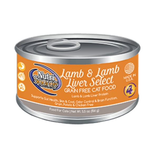 Picture of Nutri Source 124252 5.5 oz Lamb & Lamb Liver Select Grain Free Canned Cat Food